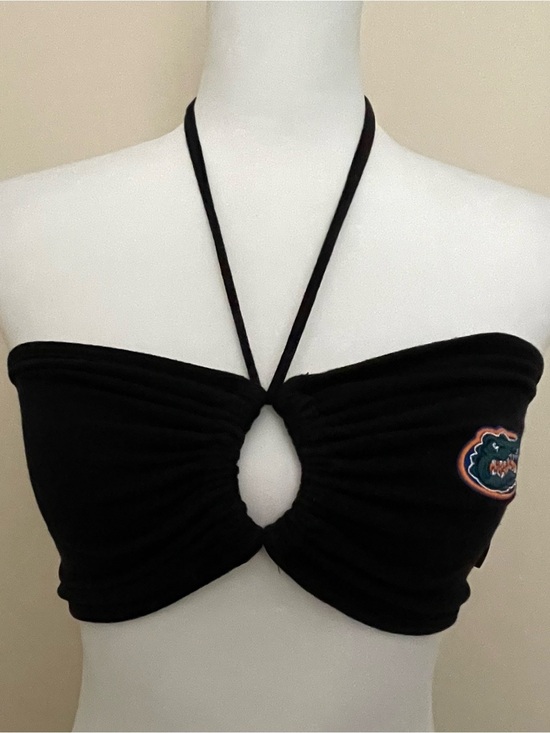 Hype and Vice Tops - Hype and Vice “Slam Dunk” Black Halter Bandeau Top w/UF Gators Logo, Size M